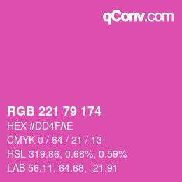 Color code: RGB 221 79 174 | qconv.com
