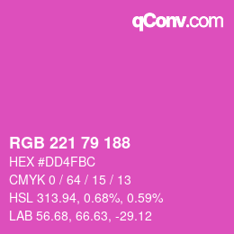 カラーコード: RGB 221 79 188 | qconv.com