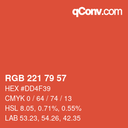Código de color: RGB 221 79 57 | qconv.com