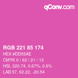 Color code: RGB 221 85 174 | qconv.com