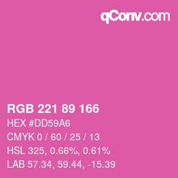 Color code: RGB 221 89 166 | qconv.com