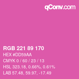 Color code: RGB 221 89 170 | qconv.com