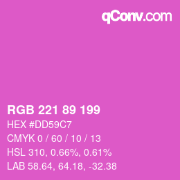 Color code: RGB 221 89 199 | qconv.com