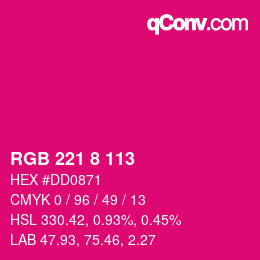 Farbcode: RGB 221 8 113 | qconv.com