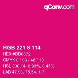 Color code: RGB 221 8 114 | qconv.com