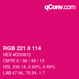 カラーコード: RGB 221 8 114 | qconv.com