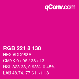 Color code: RGB 221 8 138 | qconv.com