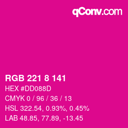 Color code: RGB 221 8 141 | qconv.com