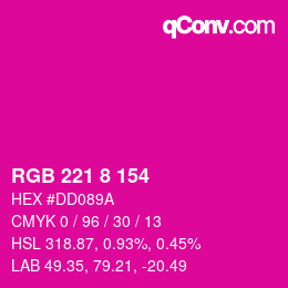 Color code: RGB 221 8 154 | qconv.com