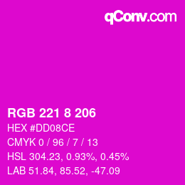 Color code: RGB 221 8 206 | qconv.com