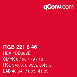 Color code: RGB 221 8 46 | qconv.com