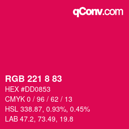 Color code: RGB 221 8 83 | qconv.com