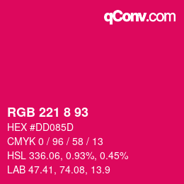 Color code: RGB 221 8 93 | qconv.com