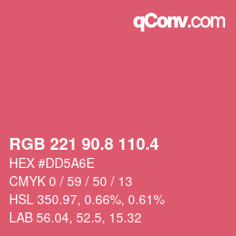 カラーコード: RGB 221 90.8 110.4 | qconv.com