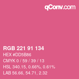 Color code: RGB 221 91 134 | qconv.com