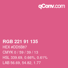 Color code: RGB 221 91 135 | qconv.com