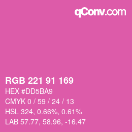 Color code: RGB 221 91 169 | qconv.com