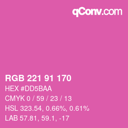 Color code: RGB 221 91 170 | qconv.com