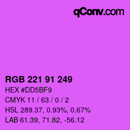 Color code: RGB 221 91 249 | qconv.com
