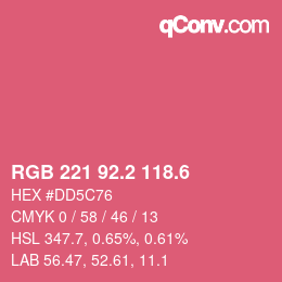 カラーコード: RGB 221 92.2 118.6 | qconv.com
