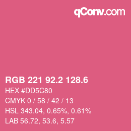 カラーコード: RGB 221 92.2 128.6 | qconv.com