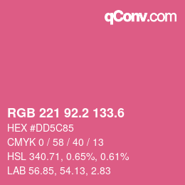 カラーコード: RGB 221 92.2 133.6 | qconv.com