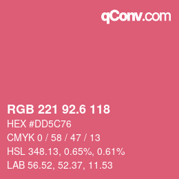 カラーコード: RGB 221 92.6 118 | qconv.com