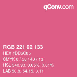 Color code: RGB 221 92 133 | qconv.com
