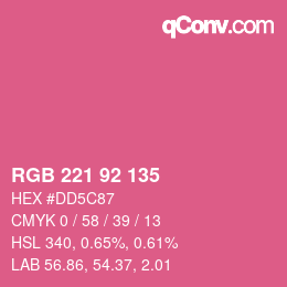 Color code: RGB 221 92 135 | qconv.com