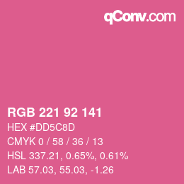 Color code: RGB 221 92 141 | qconv.com