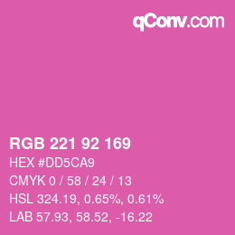 Color code: RGB 221 92 169 | qconv.com