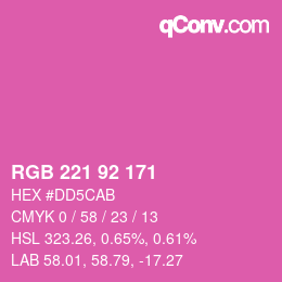 Color code: RGB 221 92 171 | qconv.com
