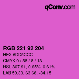 Color code: RGB 221 92 204 | qconv.com