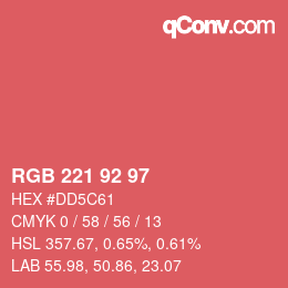 Color code: RGB 221 92 97 | qconv.com