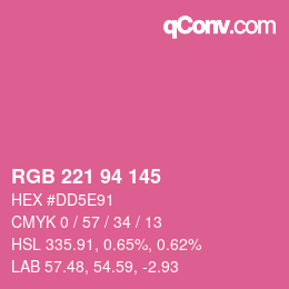 Color code: RGB 221 94 145 | qconv.com