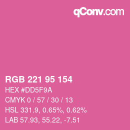 颜色代码: RGB 221 95 154 | qconv.com
