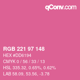 Color code: RGB 221 97 148 | qconv.com