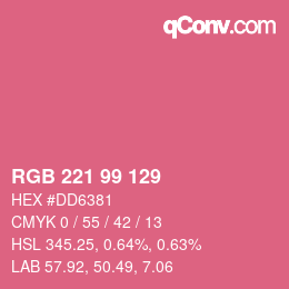 Color code: RGB 221 99 129 | qconv.com