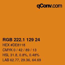 カラーコード: RGB 222.1 129 24 | qconv.com