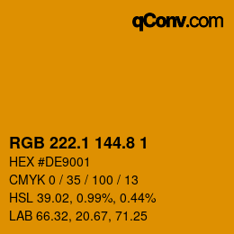 カラーコード: RGB 222.1 144.8 1 | qconv.com