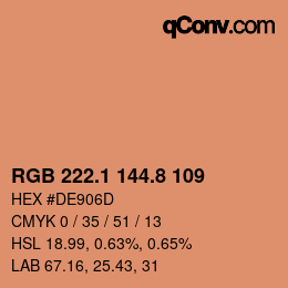 Color code: RGB 222.1 144.8 109 | qconv.com
