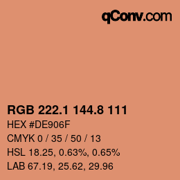 カラーコード: RGB 222.1 144.8 111 | qconv.com