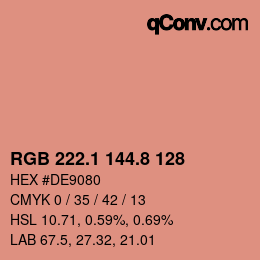 Code couleur: RGB 222.1 144.8 128 | qconv.com