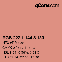カラーコード: RGB 222.1 144.8 130 | qconv.com
