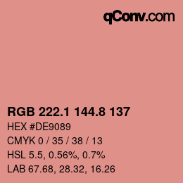 Color code: RGB 222.1 144.8 137 | qconv.com