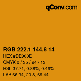 カラーコード: RGB 222.1 144.8 14 | qconv.com