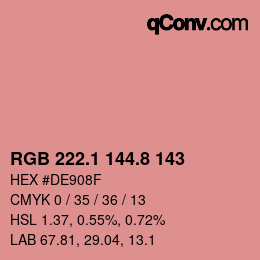 Color code: RGB 222.1 144.8 143 | qconv.com