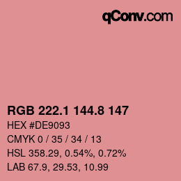 Farbcode: RGB 222.1 144.8 147 | qconv.com