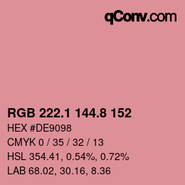 Color code: RGB 222.1 144.8 152 | qconv.com