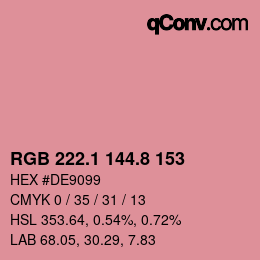 Farbcode: RGB 222.1 144.8 153 | qconv.com